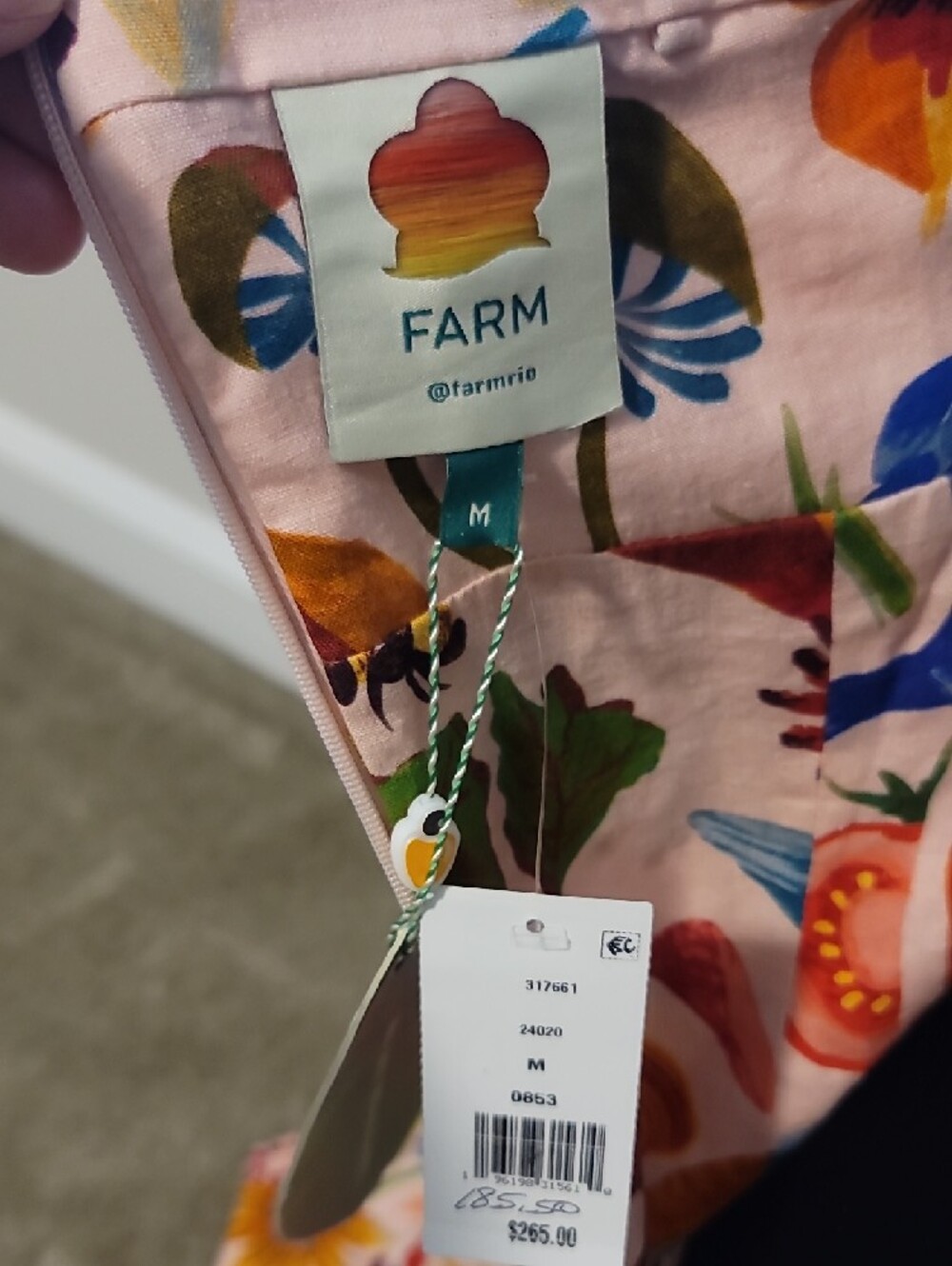 NWT FARM RIO Strapless Maxi Dress with Colorful Botanical Print Size M - Picture 2 of 9